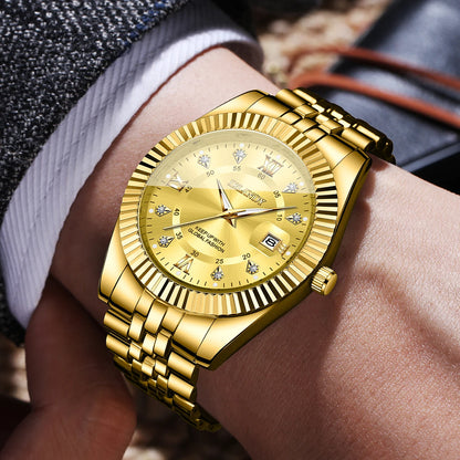 ChronoState Roma Crystal – Montre d'Affaires de Luxe à Quartz | Montre Homme en Acier avec Calendrier Strass