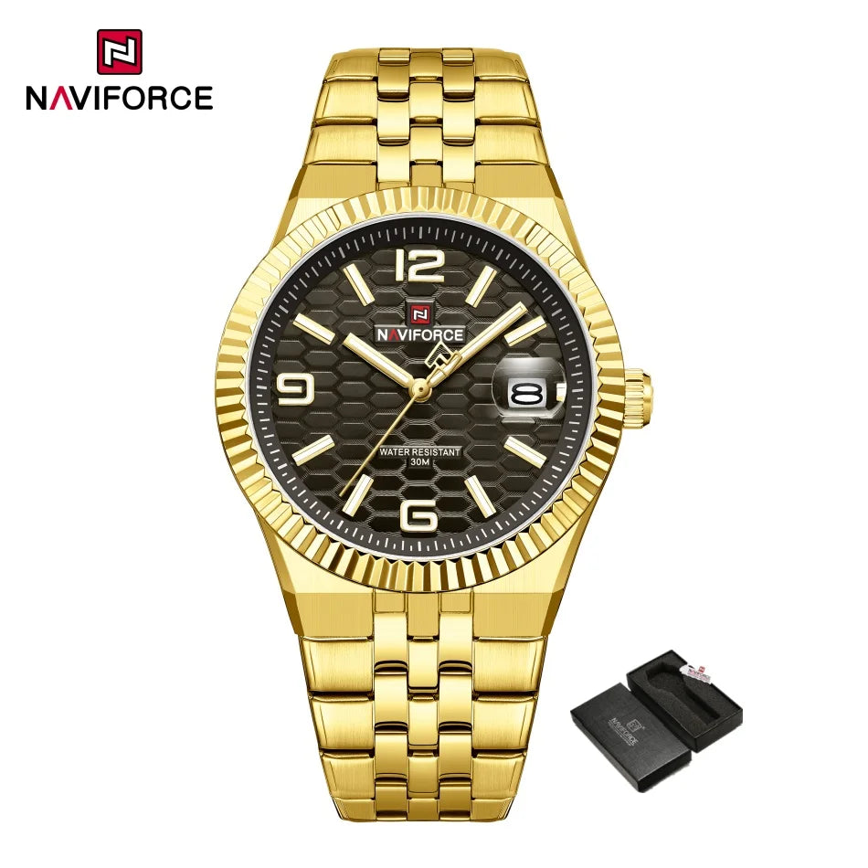Montre à quartz NAVIFORCE NF9277 en acier inoxydable résistante à l'eau