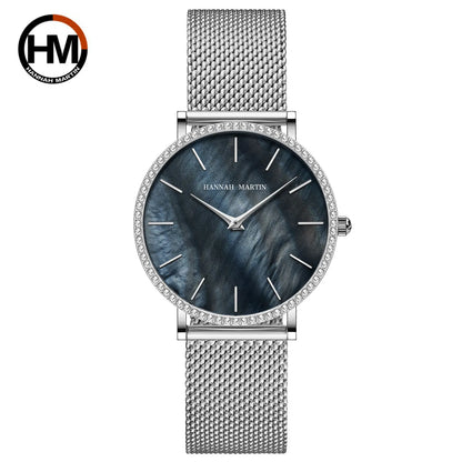 Montre à quartz Hannah Martin de luxe en or rose et diamants