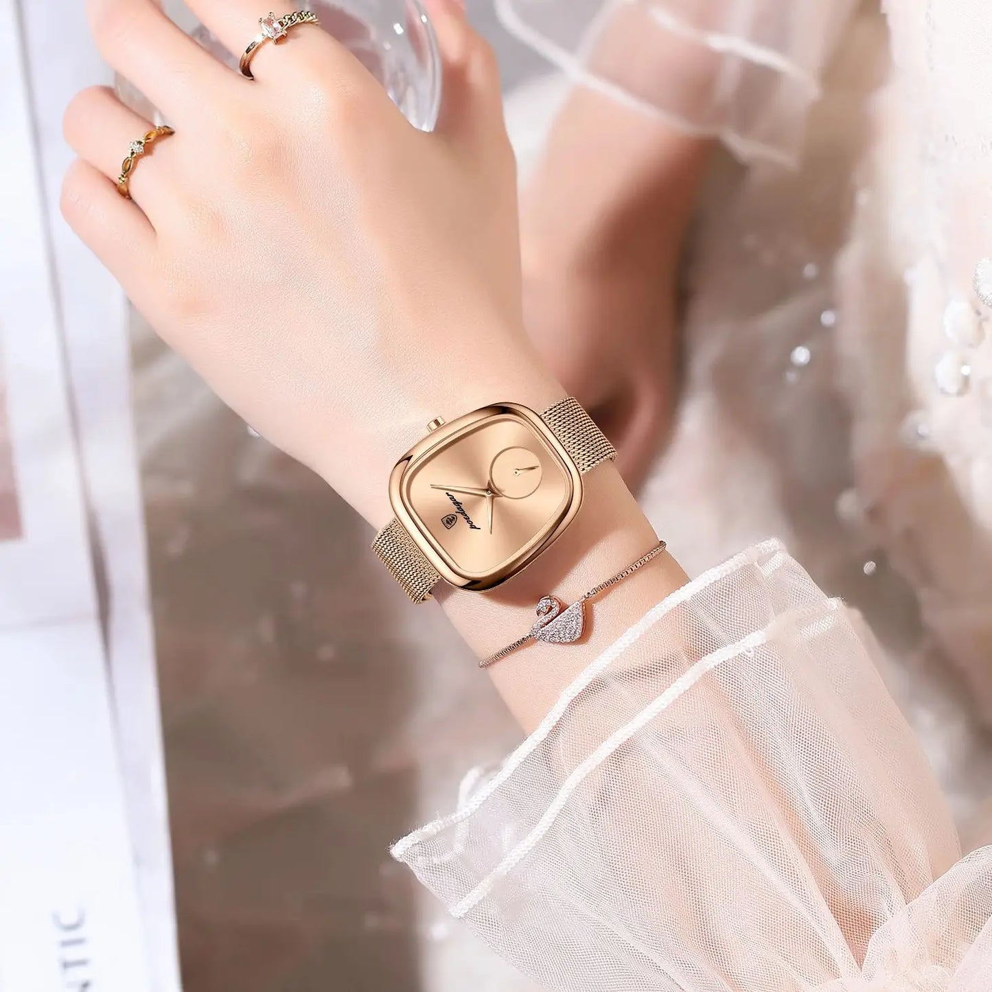 ChronoState Luna Mesh Elegant Quartz Watch for Women