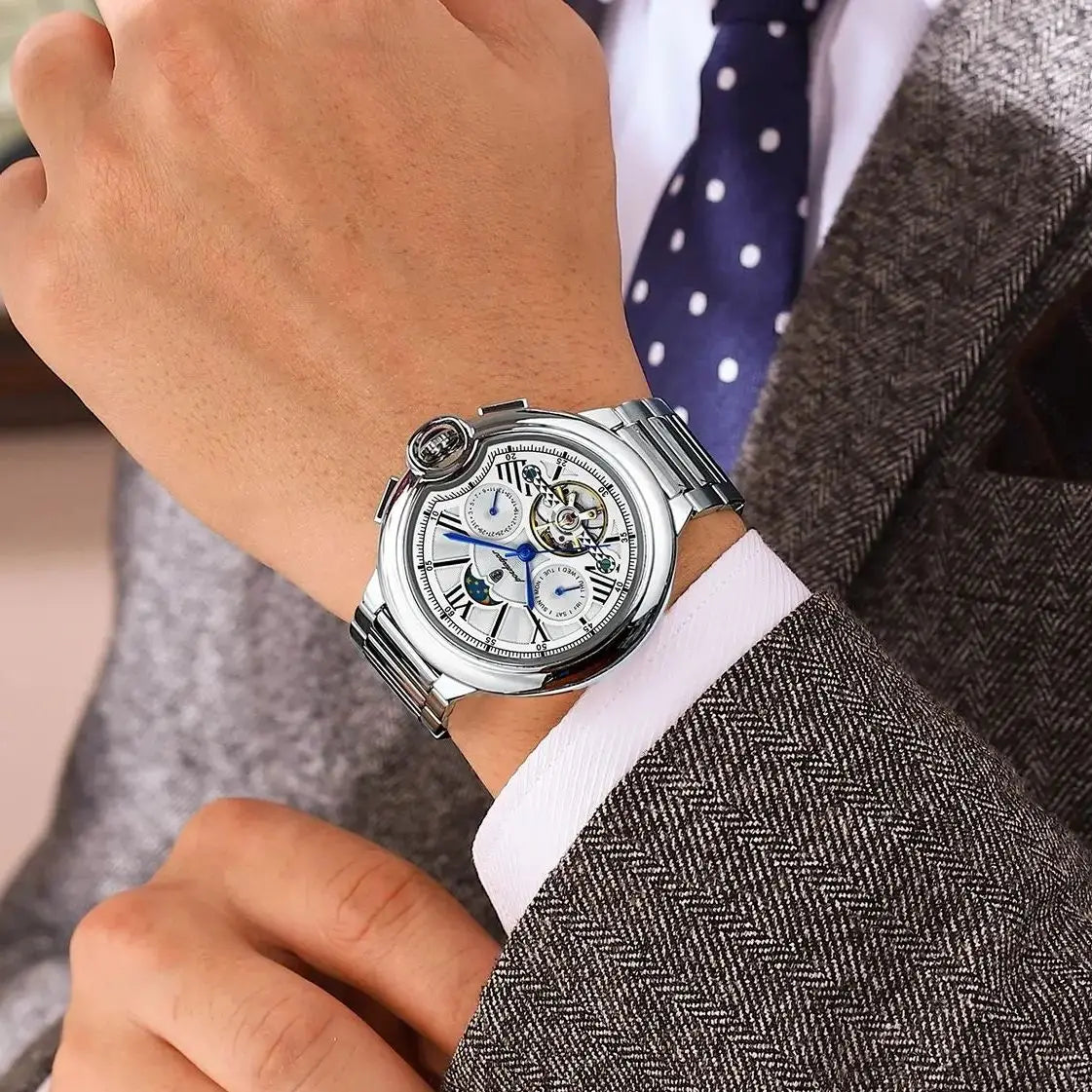 ChronoState Executive Tourbillon Automatic Luxury Business Watch for Men