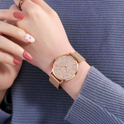 Hannah Martin 36mm Rose Gold Mesh Strap Watch