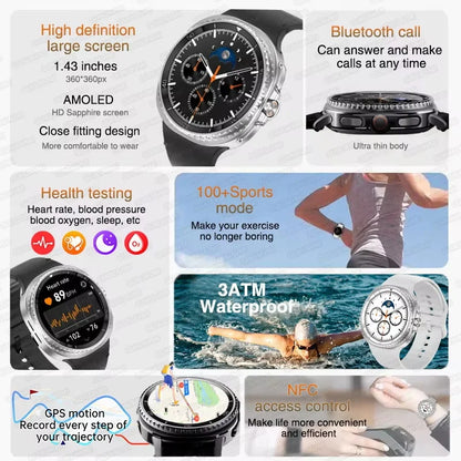 Montre connectée 8 Ultra Classic 2026 à la mode, GPS, boussole, NFC, 46mm, appels HD, ChatGPT, étanche 3 ATM, version sport pour homme