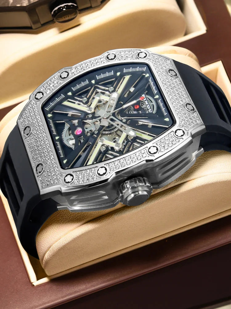 PINDU Mechanical Watch Sapphire Dial Stainless Steel Case