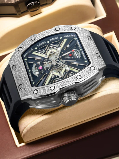 PINDU Mechanical Watch Sapphire Dial Stainless Steel Case