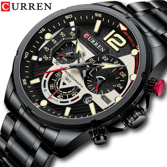 CURREN Chronograph Stainless Steel Dial Watch 47mm