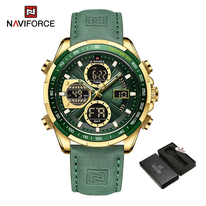 Montre Militaire NAVIFORCE pour Homme Chronographe Multifonction Sport Étanche 3ATM avec Alarme Affichage Jour et Date Cadeaux pour Hommes Horloge