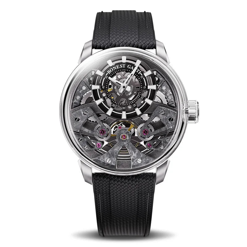 BONEST GATTI Men Automatic Mechanical Watch Sapphire Glass 316 Stainless Steel Skeleton German Brand Wristwatch