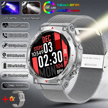 Nouvelle Montre Connectée T-Rex 3 Ultra Sports de Plein Air 2026 pour Hommes, Suivi GPS, Étanche 5 ATM, Fréquence Cardiaque, Appel Bluetooth HD
