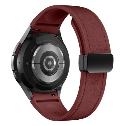 Genuine Leather+silicone Strap for Samsung Galaxy Watch 6 5 7 44mm 40mm 20 Bracelet Galaxy Watch 6 4 Classic 47mm 46mm 43mm 42mm