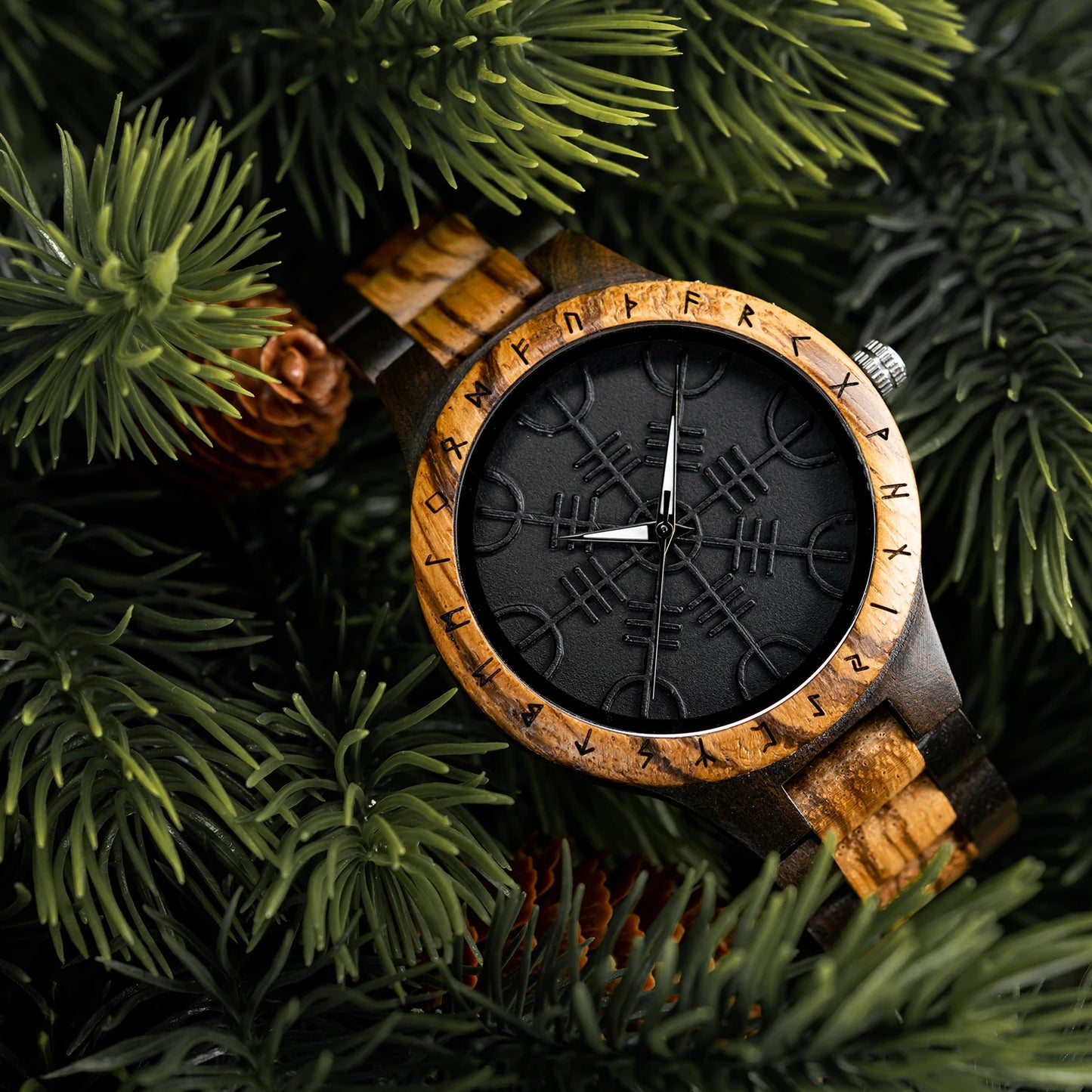 BOBO BIRD Montres en bois Relogio Masculino Montre pour hommes Symbole guerriers vikings Relojes Para Hombre часы мужские Logo personnalisé