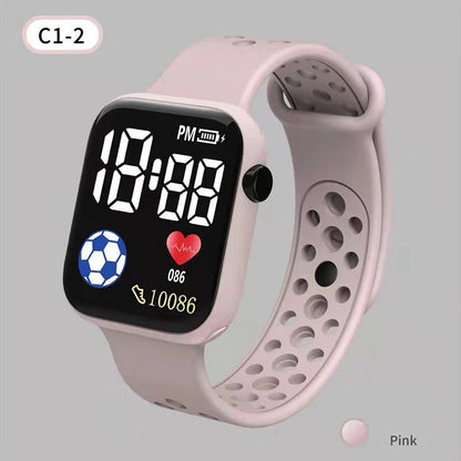 Montre numérique LED 2026 pour enfants garçons Montres de sport étanches filles Montre numérique en silicone Montre électronique décontractée pour enfants Reloj