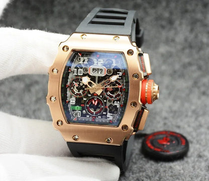Montre RM en forme de tonneau de haute qualité, marque de luxe supérieure pour montre mécanique homme, montre automatique homme Montre Homme