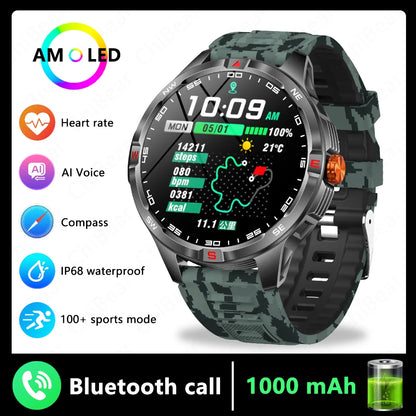 T-Rex 3 Military 1000mAh Battery Smart Watch Adult Men Compass Bluetooth Call AMOLED Screen Heart Rate Waterproof SmartWatches