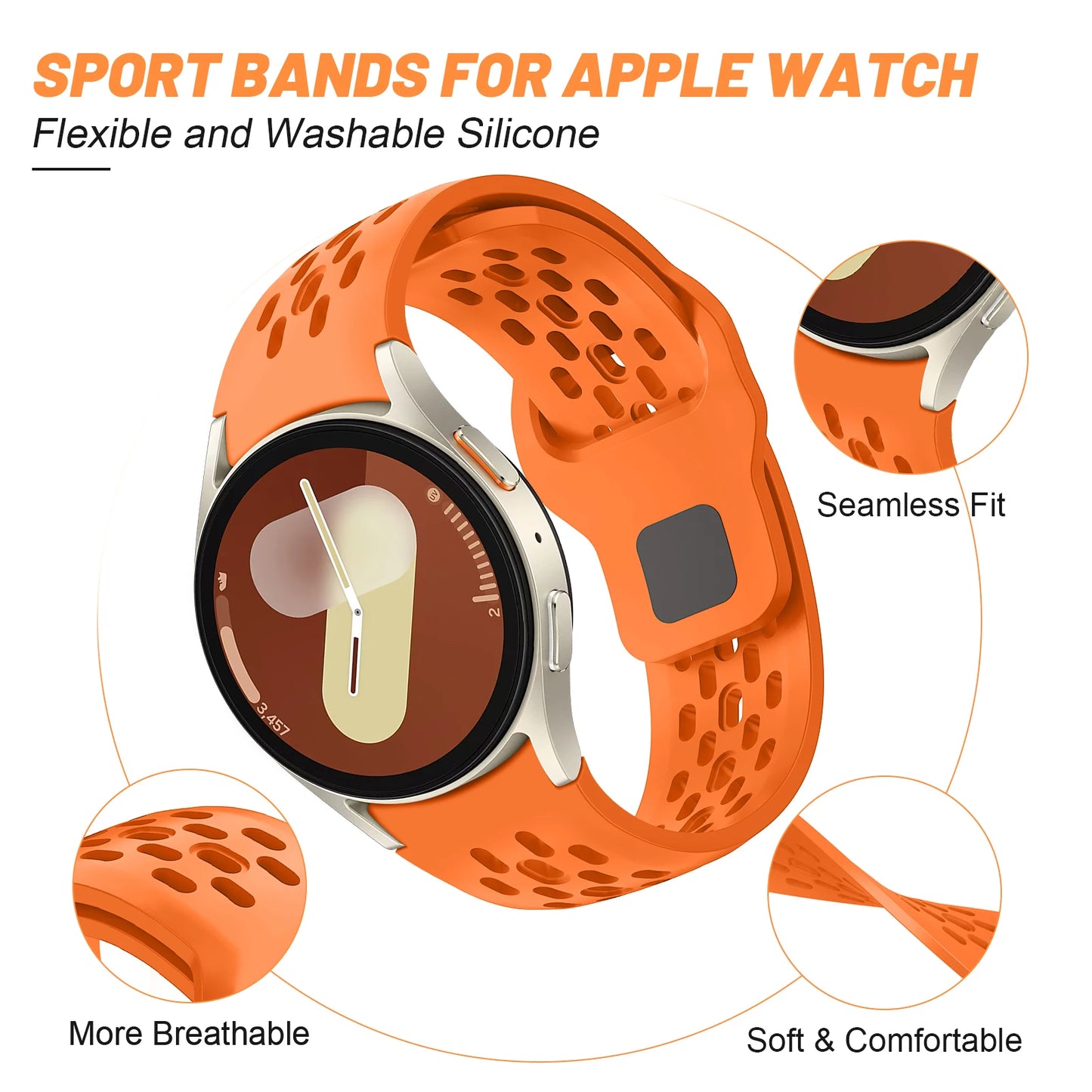 for Samsung Galaxy Watch 7 Strap 4/5/6/FE/classic/Pro 44mm 40mm wrist belt Silicone Sport correa Bracelet Galaxy Watch 7 Band