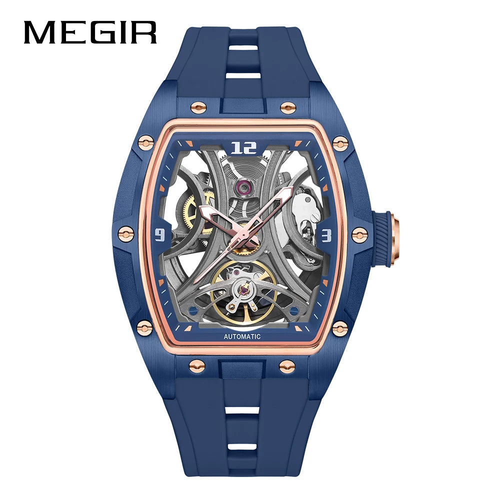MEGIR 2026 Nouvelle montre automatique mécanique pour homme, marque de luxe, mouvement en acier inoxydable, étanche, Relogio