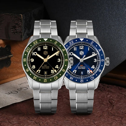 San Martin SN0140W NH34 GMT Automatic Sapphire Watch