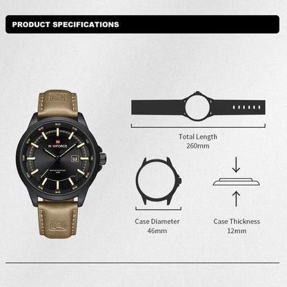 Montres Homme NAVIFORCE Montres-bracelets à Quartz Lumineuses Étanche Calendrier Business Horloges Cadeau Relogio Masculino 2025