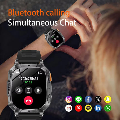 Nouvelle montre connectée 2026 Sport HD AMOLED Appel Bluetooth Étanche IP68 Lampe de poche GPS Extérieur Homme Batterie intelligente grande capacité 1000mAh