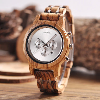 BOBOBIRD Customizable Engraved Wooden Watch for Men - Unique Personalized Birthday Gift for Dad Son Husband Boyfriend Special