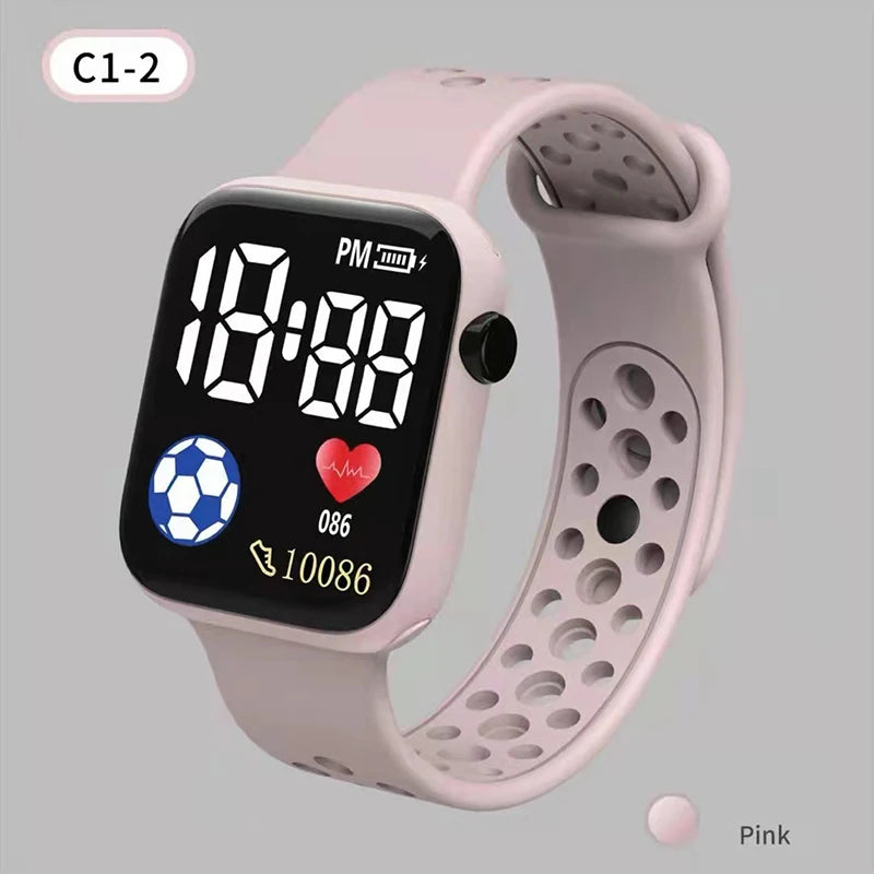 Montre numérique LED 2026 pour enfants garçons Montres de sport étanches filles Montre numérique en silicone Montre électronique décontractée pour enfants Reloj