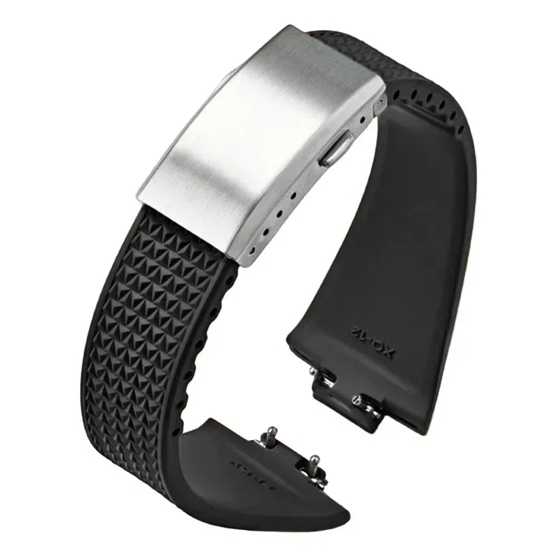 Bracelet en caoutchouc fluoré pour Tissot PRX Series Super Player 35mm 40mm FKM Femmes Hommes Boucle déployante à dégagement rapide Bracelet de montre 11mm 12mm