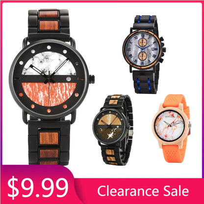 Montre en Bois BOBO BIRD pour Hommes Mouvement à Quartz Japonais Montres Étanche relogio masculino Cadeaux Personnalisables