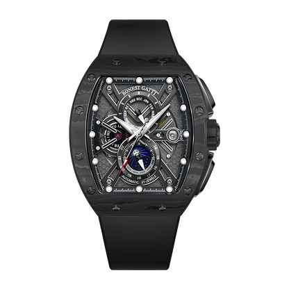 BONEST GATTI Montre Homme Automatique Allemande Entièrement Automatique Mécanique Étanche Lumineuse Fibre de Carbone Montre-Bracelet Homme Luxe Léger