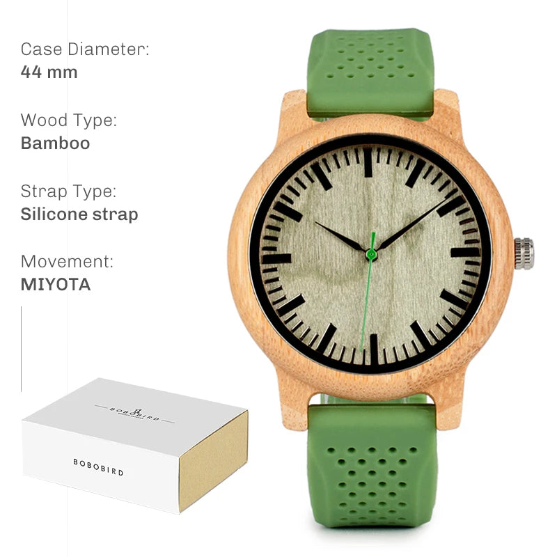 Montre en bois BOBO BIRD pour hommes et femmes Montres en bois unisexes légères fabriquées à la main Offre à durée limitée personnalisée
