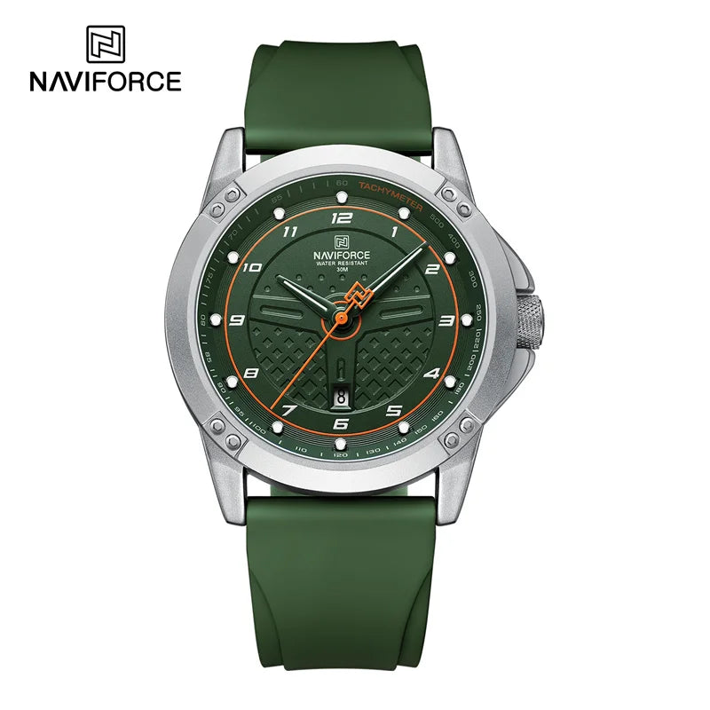 Montre NAVIFORCE pour Homme, Classique, Tendance, Date, Lumineuse, Étanche, Sport, Bracelet en Silicone, Montre-bracelet à Quartz Relogio Masculino 2025