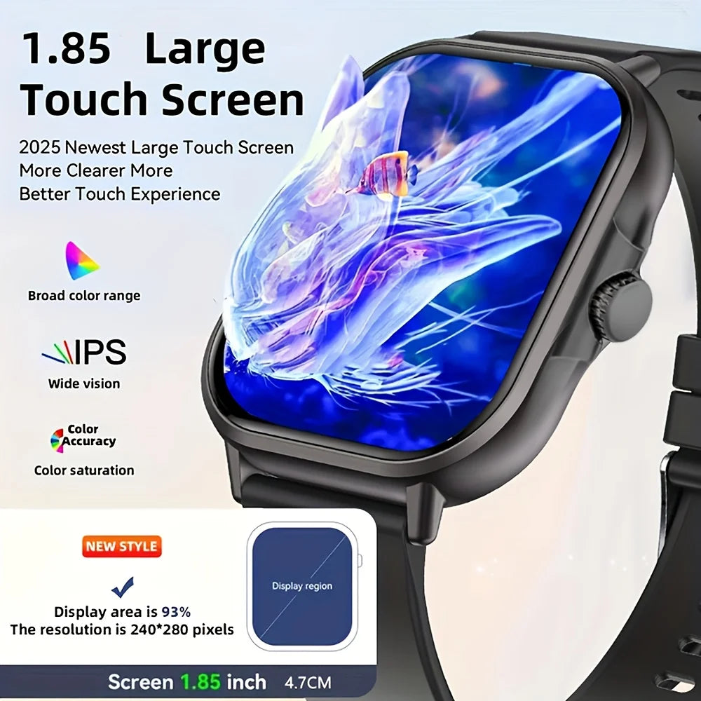 LAXASFIT 2026 Nouvelle Montre Connectée Appel Bluetooth Lecture Musique Surveillance Fréquence Cardiaque & Pression Artérielle Cadeau de Noël Unisexe