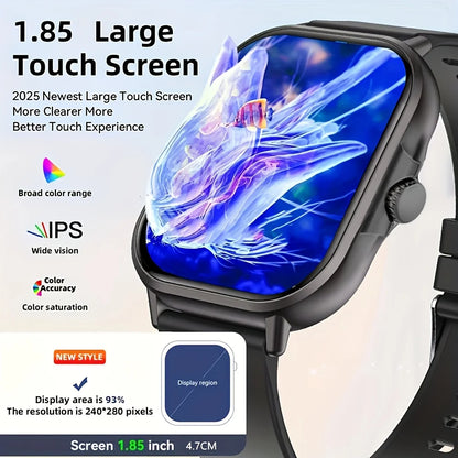 LAXASFIT 2026 Nouvelle Montre Connectée Appel Bluetooth Lecture Musique Surveillance Fréquence Cardiaque & Pression Artérielle Cadeau de Noël Unisexe