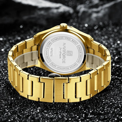 NAVIFORCE Montre-bracelet à quartz étanche Mode Point lumineux Homme Affichage de la date Montre de sport Montres pour homme Relogio Masculino