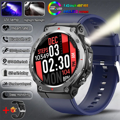 Nouvelle Montre Connectée T-Rex 3 Ultra Sports de Plein Air 2026 pour Hommes, Suivi GPS, Étanche 5 ATM, Fréquence Cardiaque, Appel Bluetooth HD