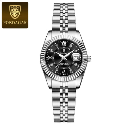 POEDAGAR Top Luxury Watch For Women Waterproof Stainless Steel Luminous Date Ladies Watch Quartz Fashion Elegant Women's Watches