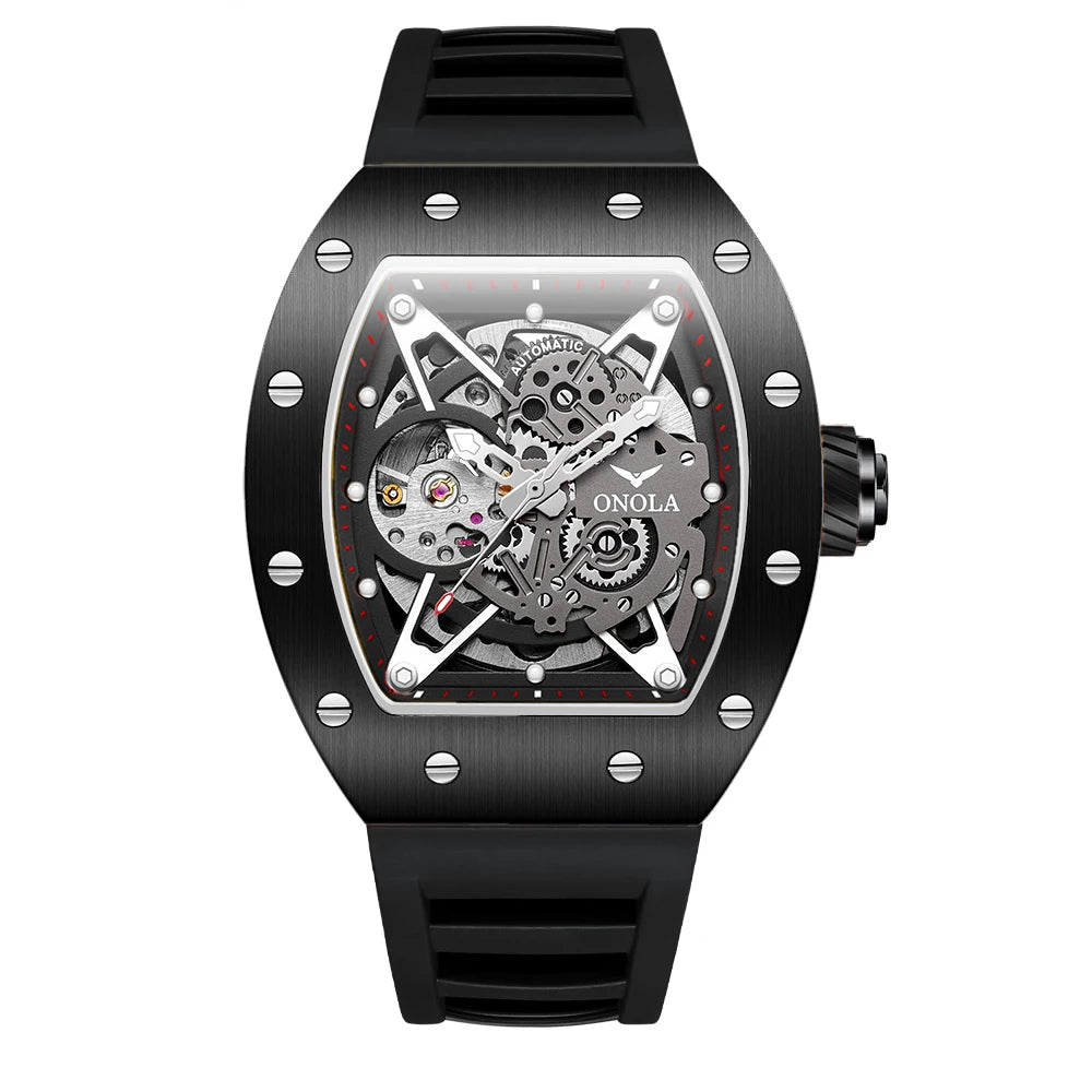 Luxury Watches Men ONOLA Fashion Hollow Full-automatic Mechanical Tape Waterproof Watch for Men Montres Pour Hommes Clock