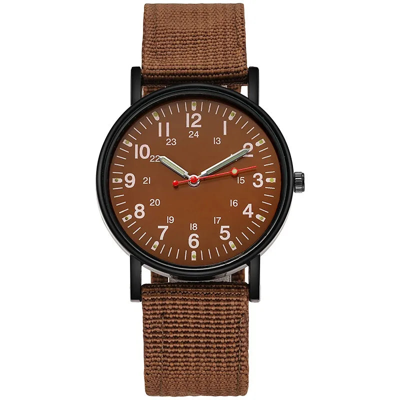 Men's analog watch with large dial and luminous hands