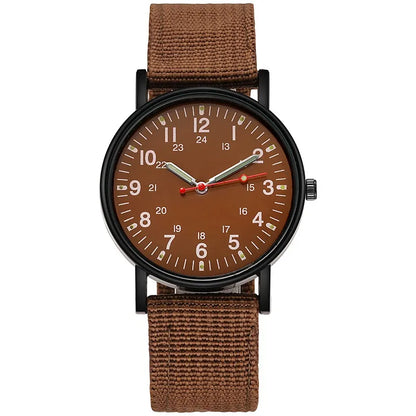 Men's analog watch with large dial and luminous hands