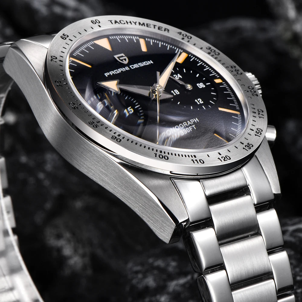 2026 Nouvelle montre homme rétro PAGANI DESIGN Montre à quartz phase de lune pour homme Chronographe sport de vitesse saphir AR VK64 Horloge Reloj Hombre