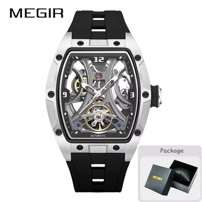 MEGIR 2026 Nouvelle montre automatique mécanique pour homme, marque de luxe, mouvement en acier inoxydable, étanche, Relogio