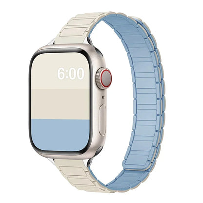 Bracelet fin en silicone à sangle magnétique pour femme pour Apple Watch S11 10 46/42mm 45mm 44 38mm 40mm 41mm 42mm iWatch SE 9 8 7 6 5 4 3 2 1