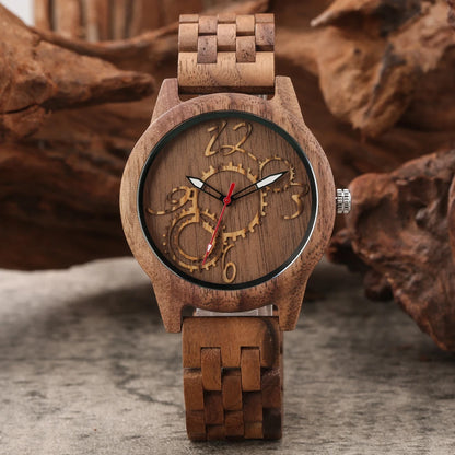 Montre de luxe Bob Bird à engrenage, chiffres arabes, cadran en bois multicouche, bracelet à boucle déployante, montres élégantes pour hommes
