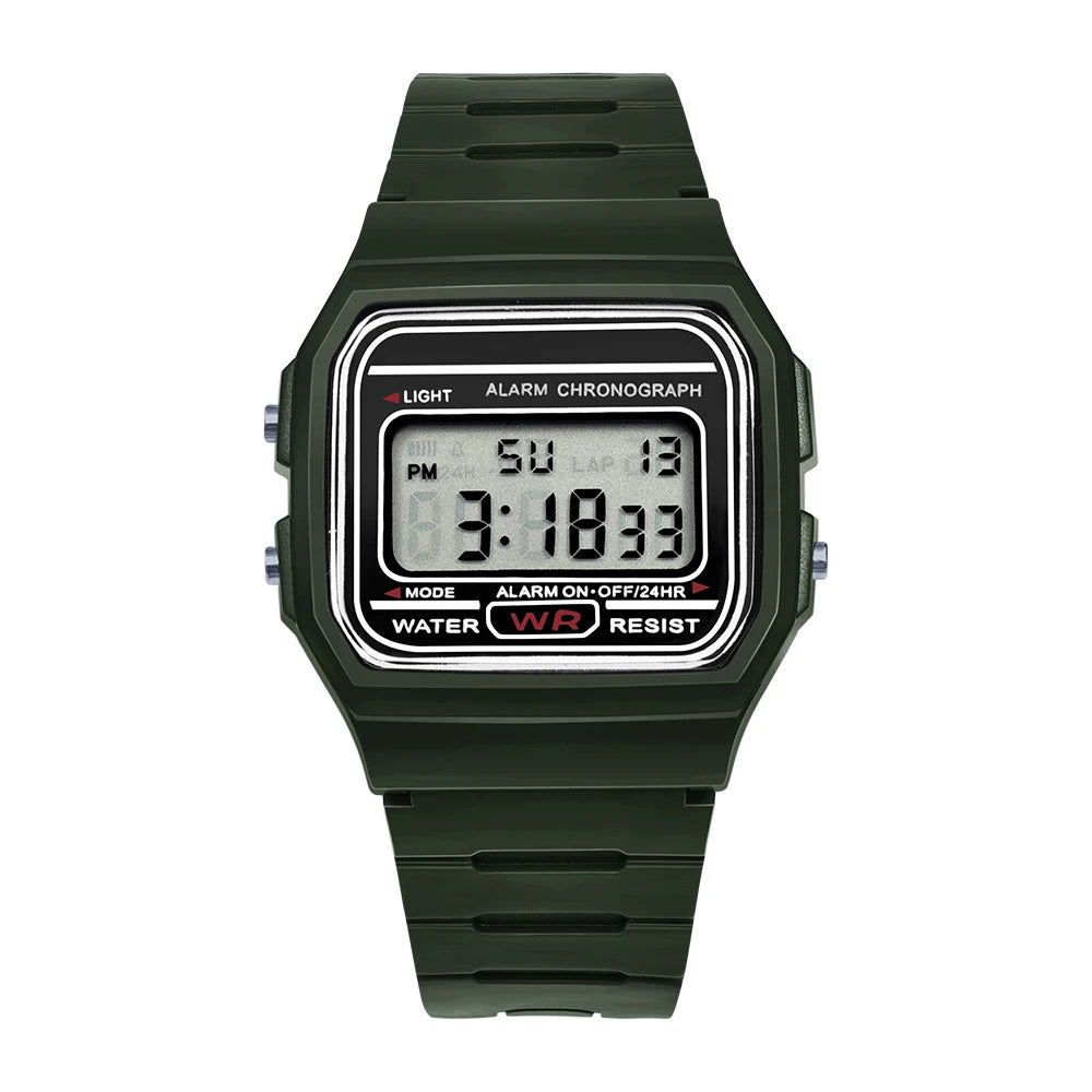 Montre électronique numérique à LED pour femmes, en vogue, montre de sport multifonctionnelle d'extérieur simple et décontractée pour hommes et femmes Reloj