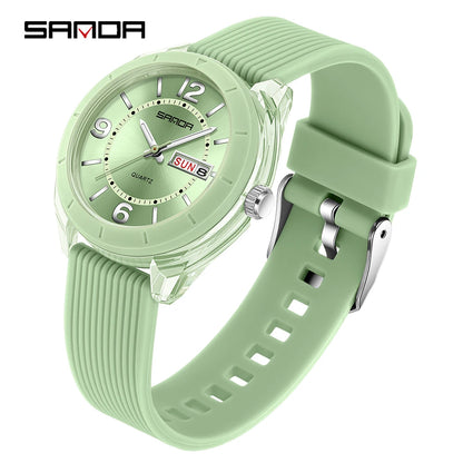 SANDA Quartz Watch for Women Waterproof Auto Date Week Elegant Luxury Ladies Wristwatch Waterproof Analog Women's Watches
