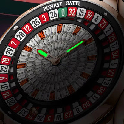 BONEST GATTI Men Automatic Watches European Button Roulette Fun Game Sapphire Glass Mechanical Watch Diamond Dial Men's Watch