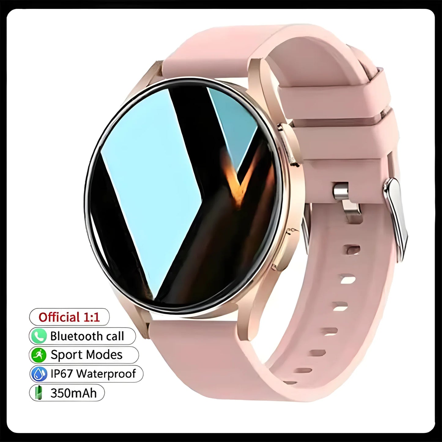 Montre Connectée Bluetooth Pro Appel 1,39 Pouces Cadrans Personnalisés Musique Sport Homme Femme Montre 6 Moniteur de Santé Smartwatch Pour Android IOS