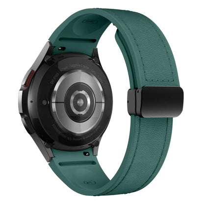 Genuine Leather+silicone Strap for Samsung Galaxy Watch 6 5 7 44mm 40mm 20 Bracelet Galaxy Watch 6 4 Classic 47mm 46mm 43mm 42mm