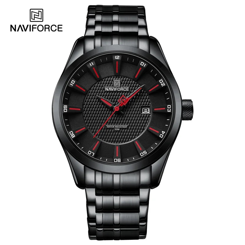 Montre NAVIFORCE Homme de Marque Haut de Gamme Étanche Quartz Business Décontractée Montres-bracelets Bracelet Acier Inoxydable Date Horloge Relogio Masculino