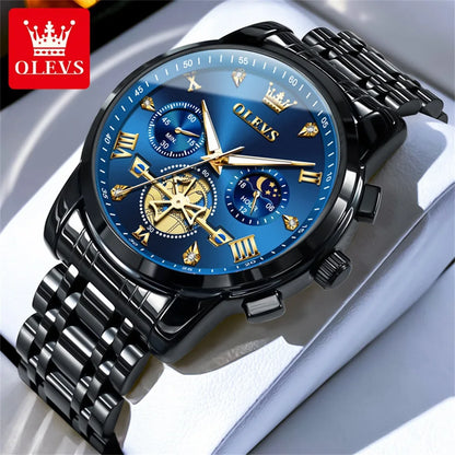 OLEVS Classic Multifunctional Flywheel Moon Phase Watch