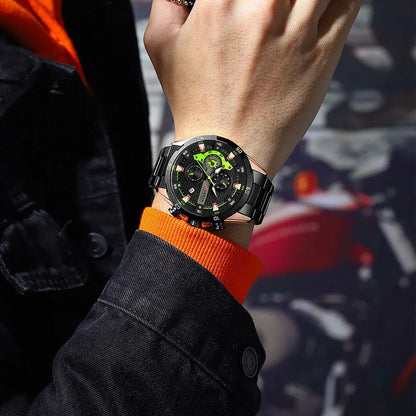 Stainless Steel Chronograph Luminous Dial Watch